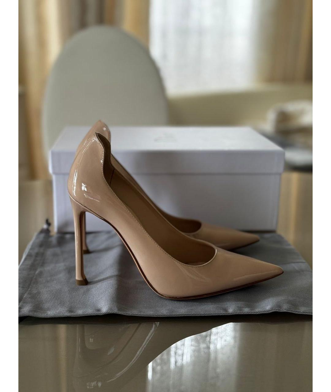 CHRISTIAN DIOR Бежевые туфли из лакированной кожи, фото 3