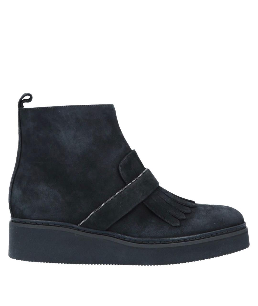 FABIANA FILIPPI Антрацитовые замшевые полусапоги, фото 1