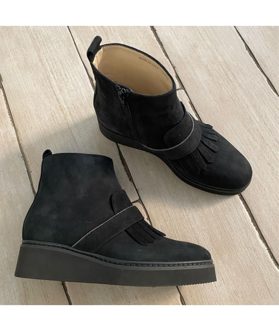 FABIANA FILIPPI Антрацитовые замшевые полусапоги, фото 4