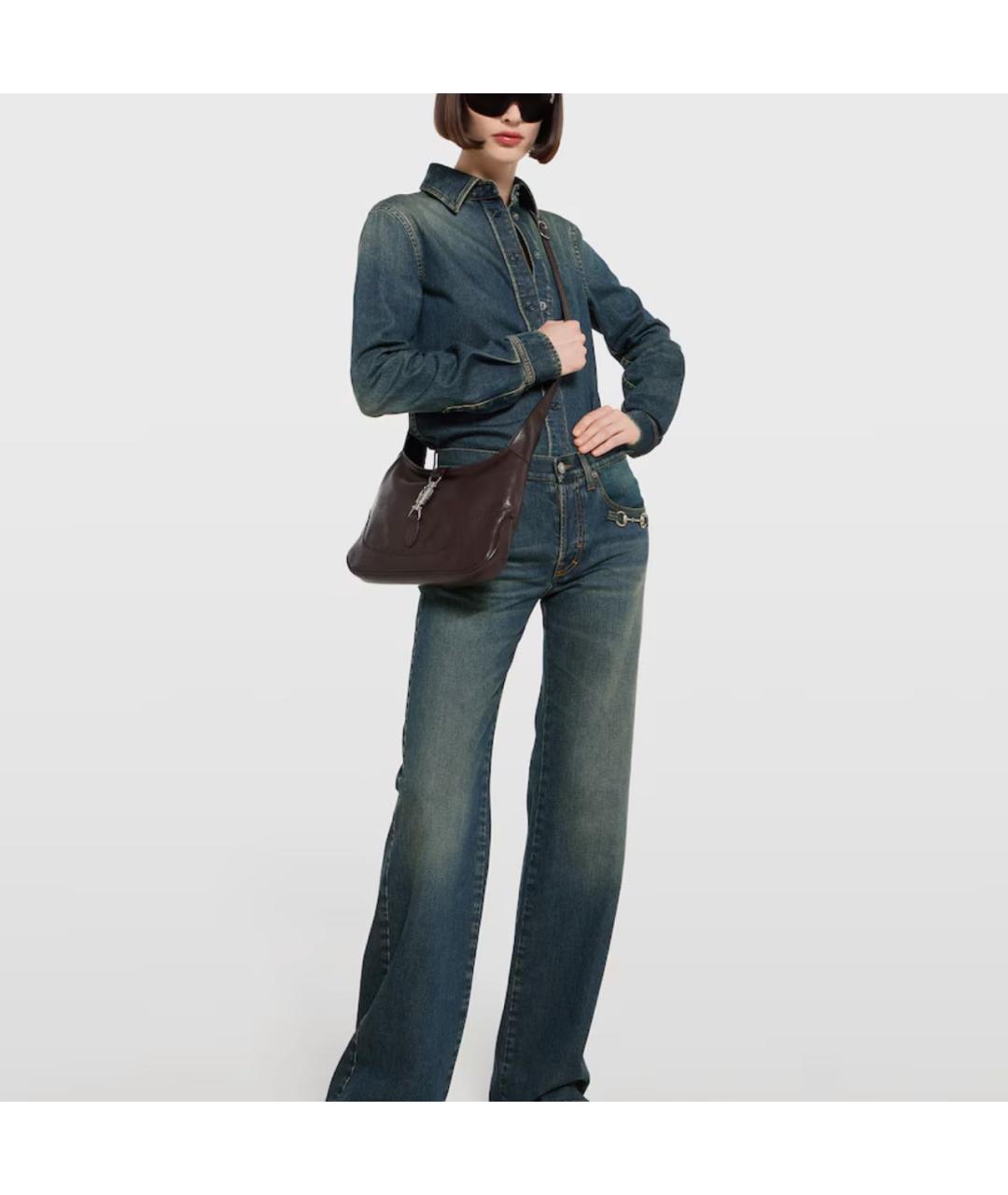 GUCCI Коричневая кожаная сумка тоут, фото 4