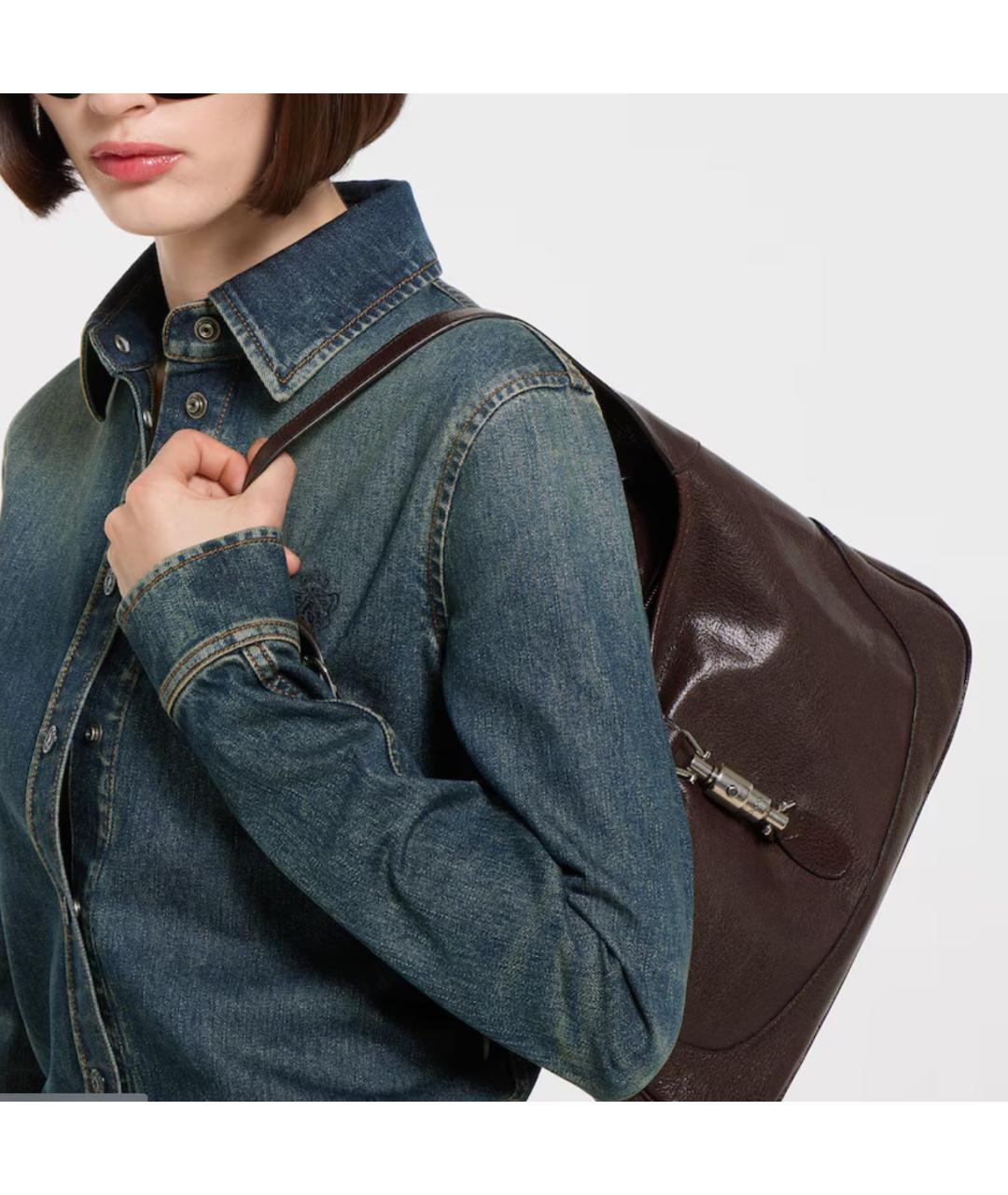 GUCCI Коричневая кожаная сумка тоут, фото 3