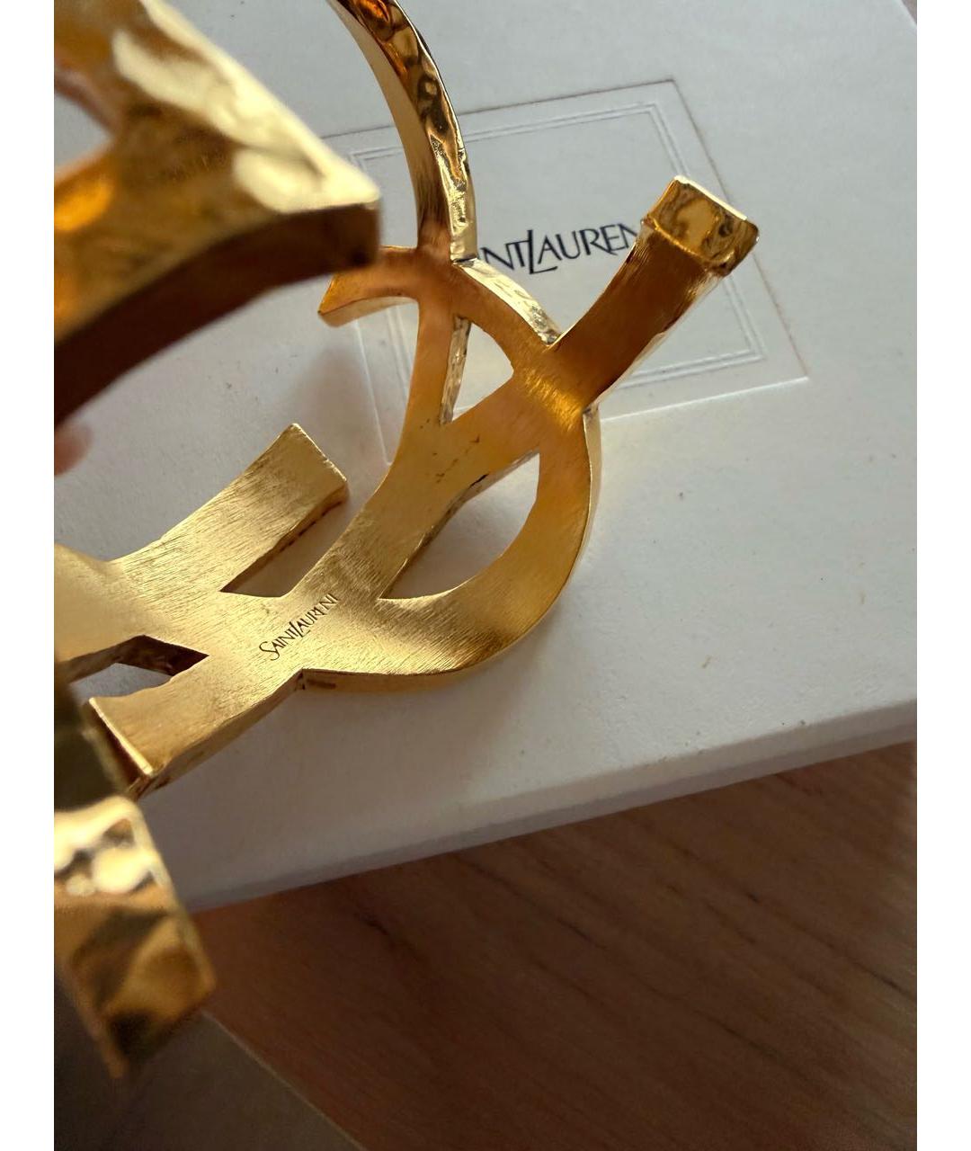 SAINT LAURENT Золотой металлический браслет, фото 4