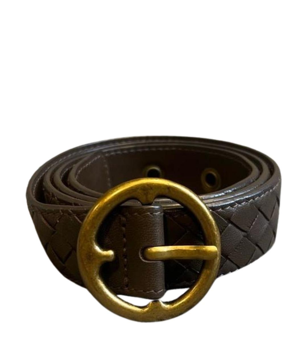 BOTTEGA VENETA Коричневый кожаный ремень, фото 1