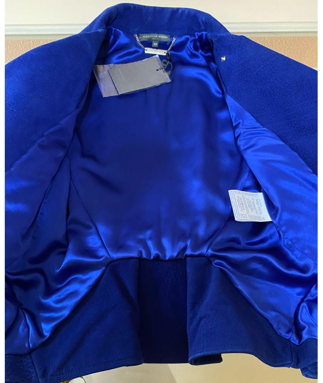 ALEXANDER MCQUEEN Синяя кожаная куртка, фото 8