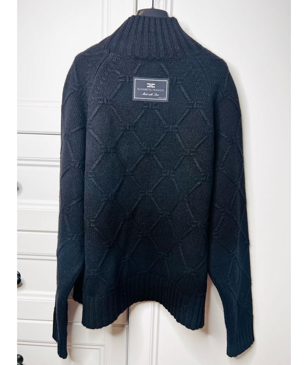 ELISABETTA FRANCHI Черный джемпер / свитер, фото 2
