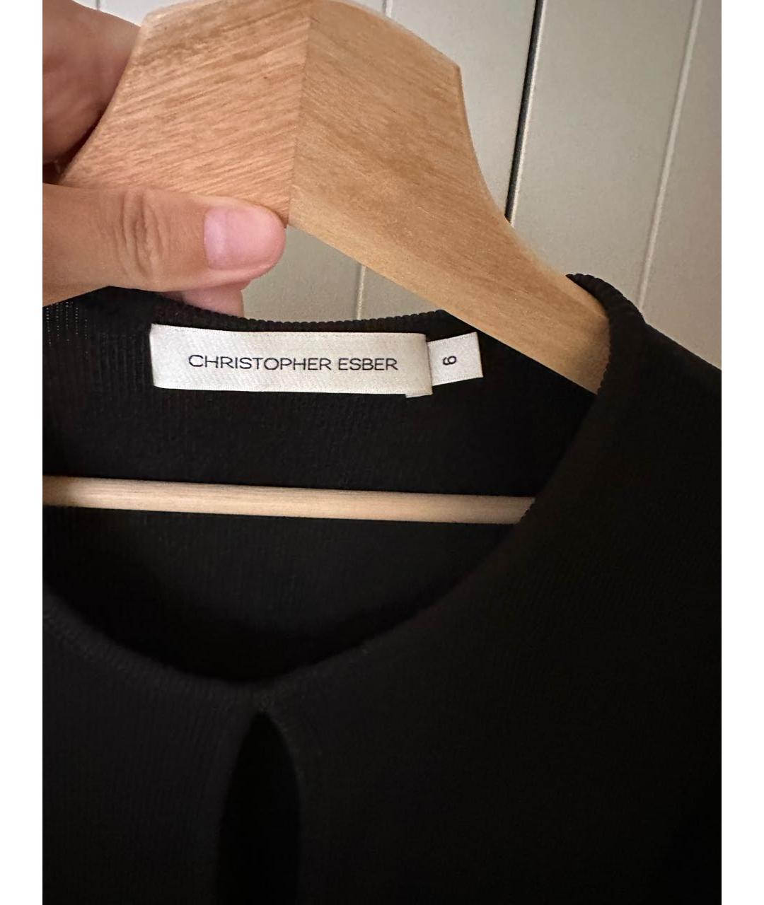 CHRISTOPHER ESBER Черное вискозное вечернее платье, фото 4