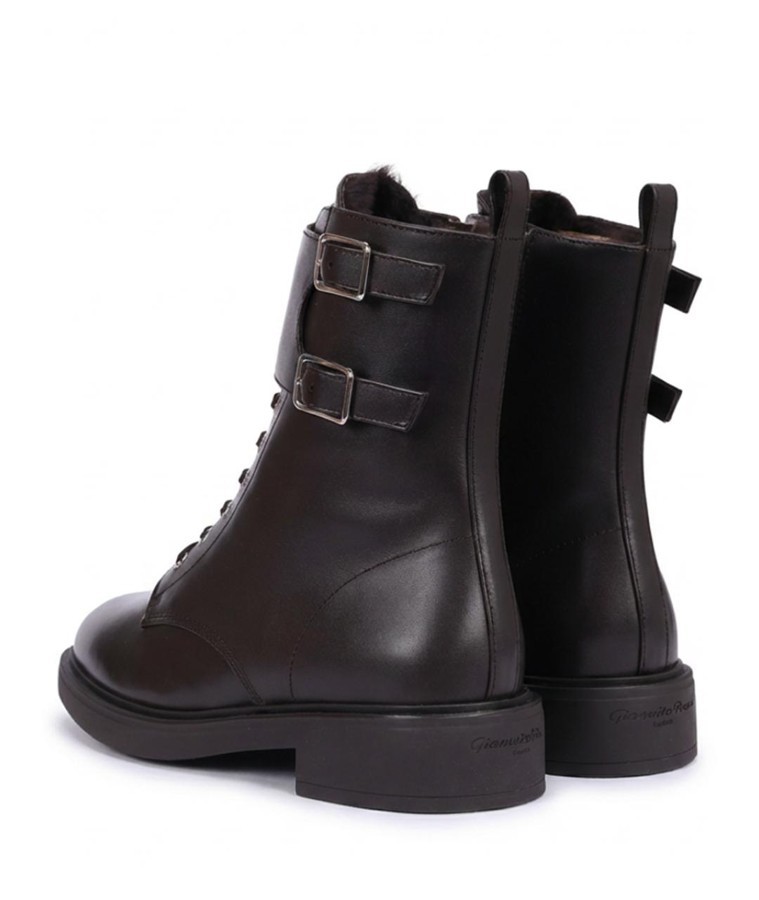 GIANVITO ROSSI Коричневые кожаные ботинки, фото 4