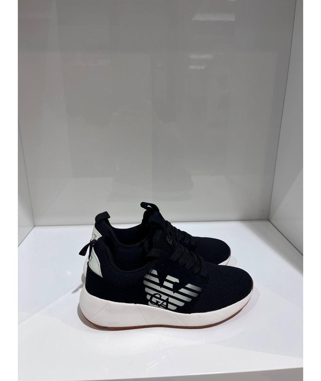 EMPORIO ARMANI KIDS Черные текстильные кеды, фото 4