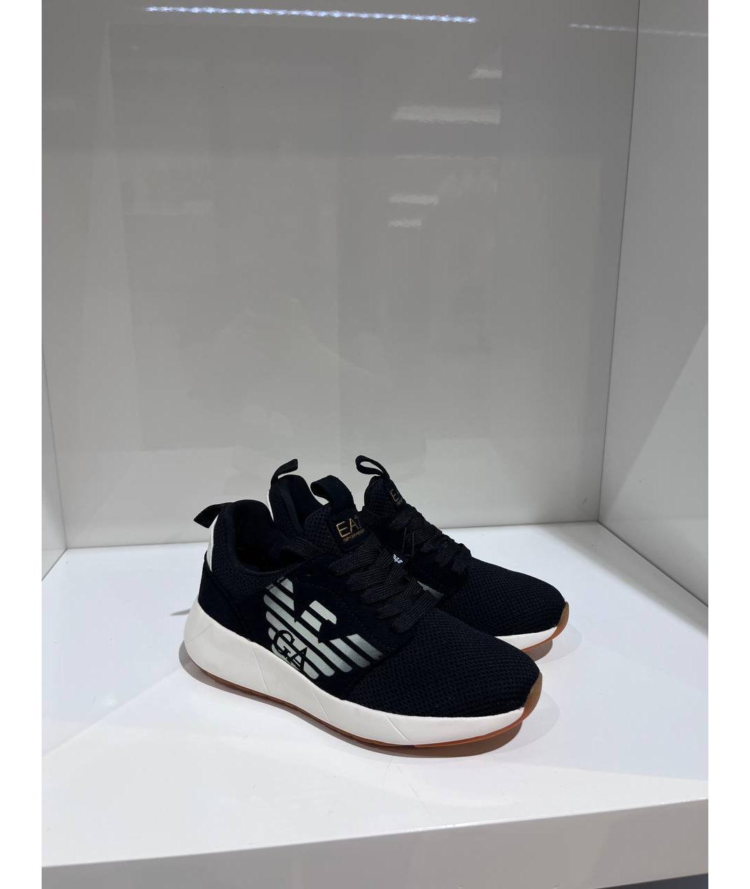 EMPORIO ARMANI KIDS Черные текстильные кеды, фото 2