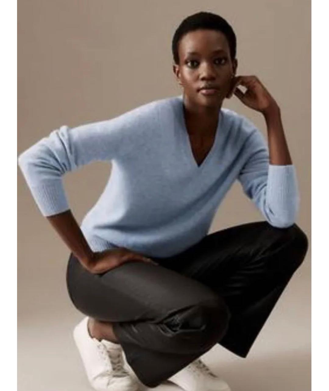 HERMES Голубой кашемировый джемпер / свитер, фото 2