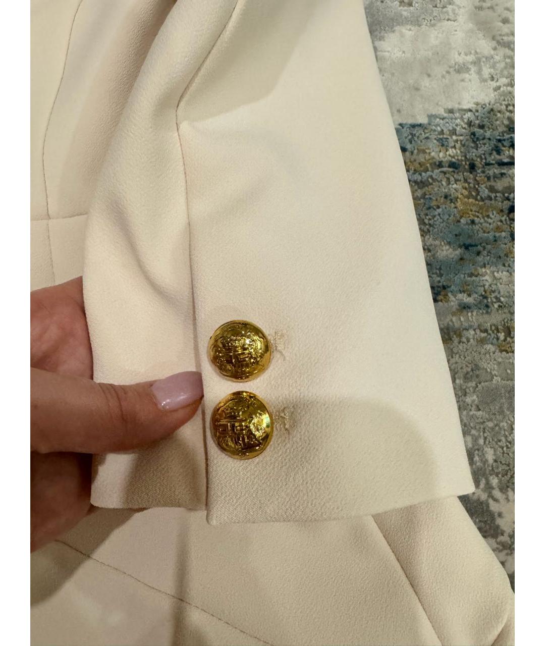 ELISABETTA FRANCHI Бежевое полиамидовое коктейльное платье, фото 5