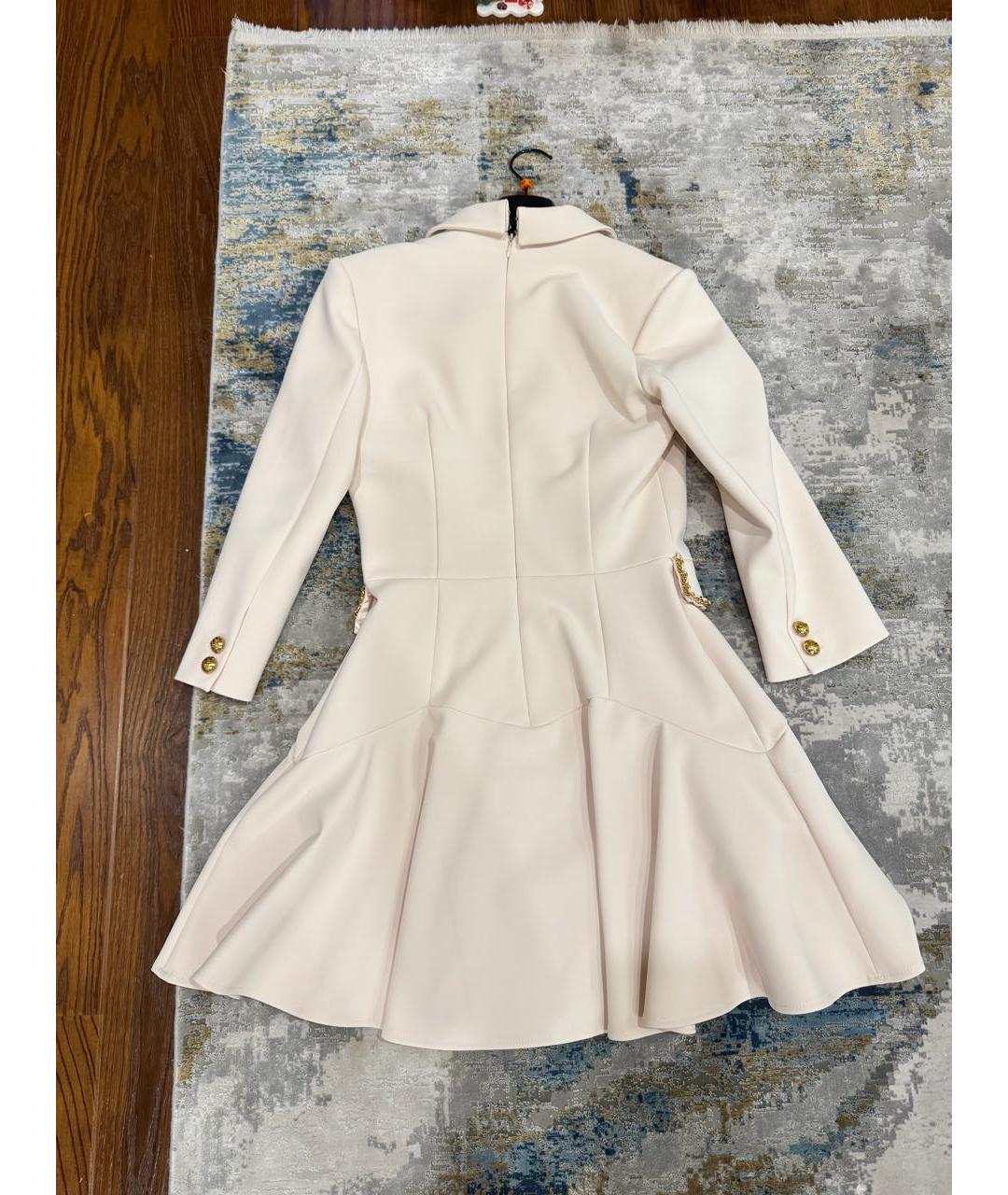 ELISABETTA FRANCHI Бежевое полиамидовое коктейльное платье, фото 2