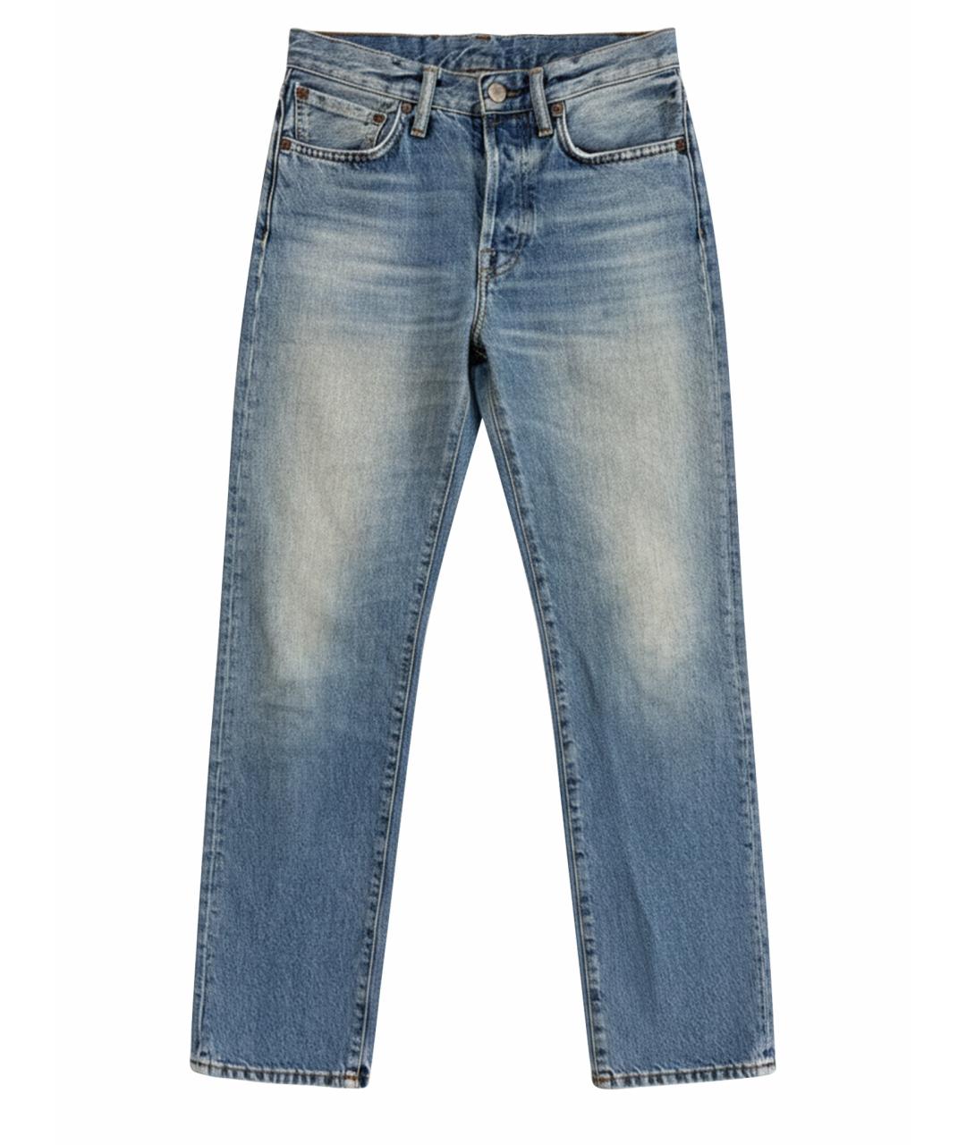 ACNE STUDIOS Голубые хлопковые прямые джинсы, фото 1