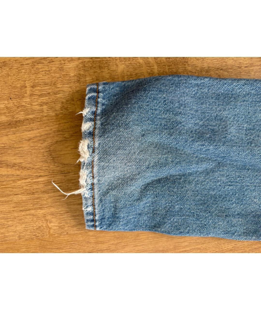 ACNE STUDIOS Голубые хлопковые прямые джинсы, фото 6