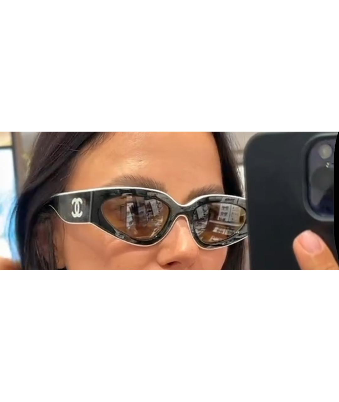CHANEL Черные пластиковые солнцезащитные очки, фото 4
