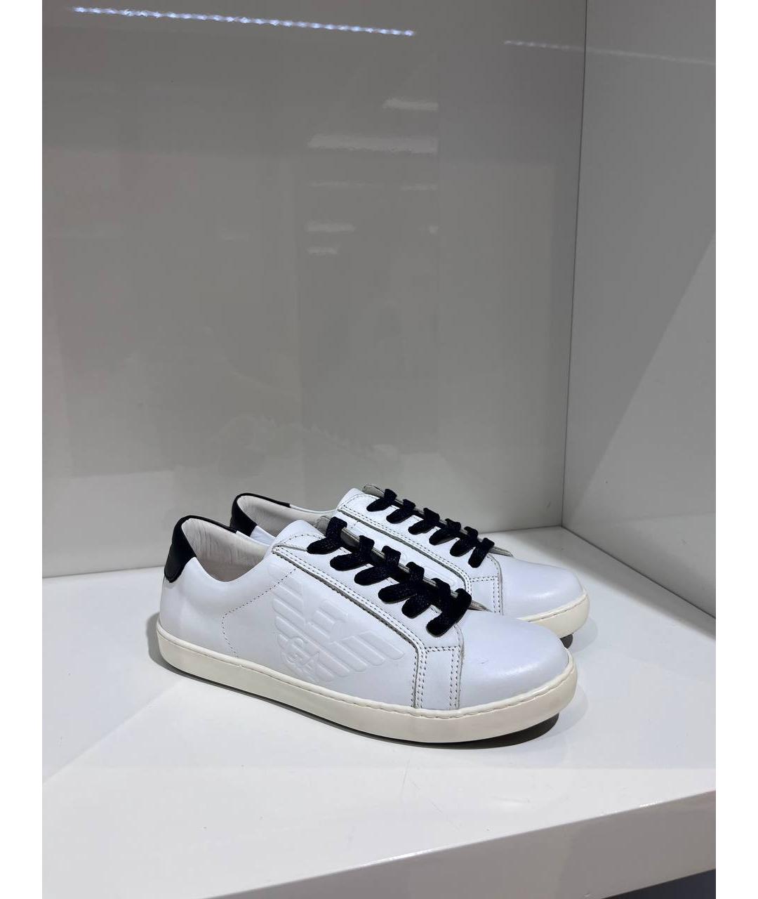 EMPORIO ARMANI Белые кожаные кеды, фото 1