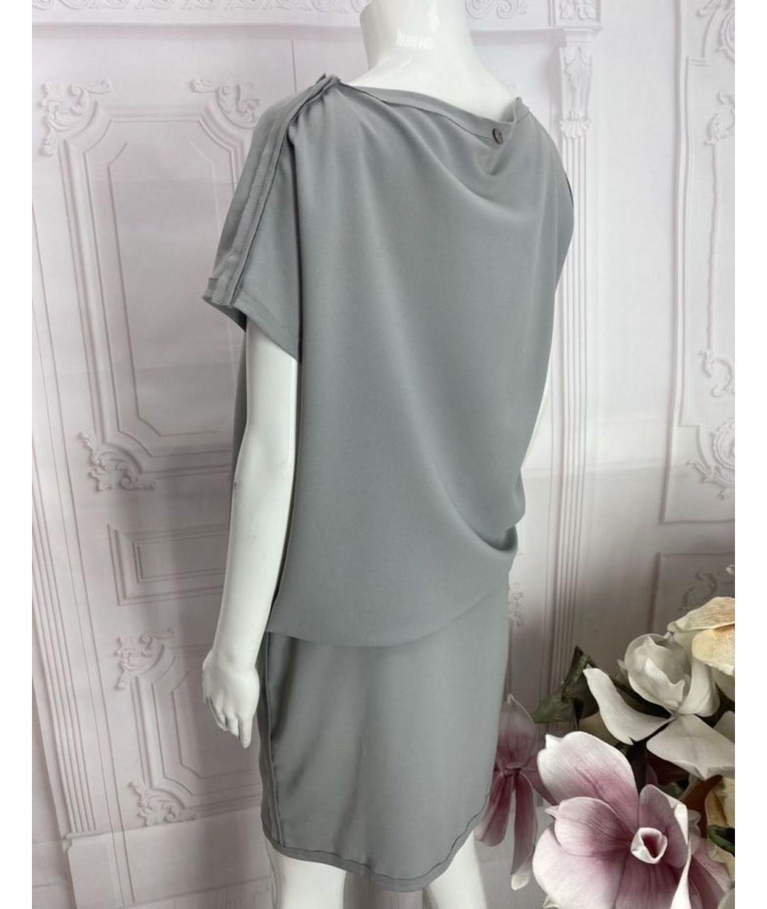 LIVIANA CONTI Серое полиэстеровое платье, фото 7