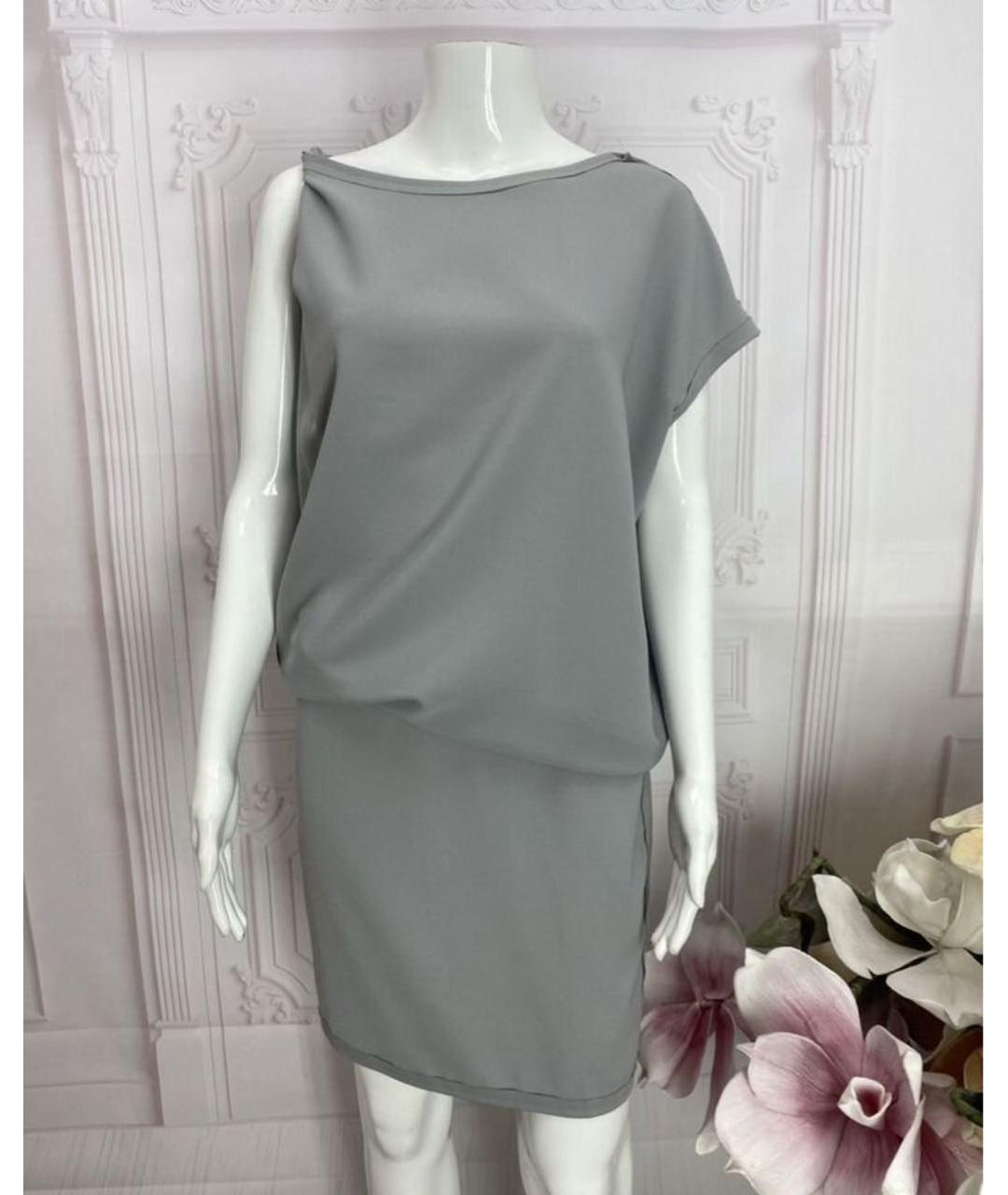 LIVIANA CONTI Серое полиэстеровое платье, фото 5