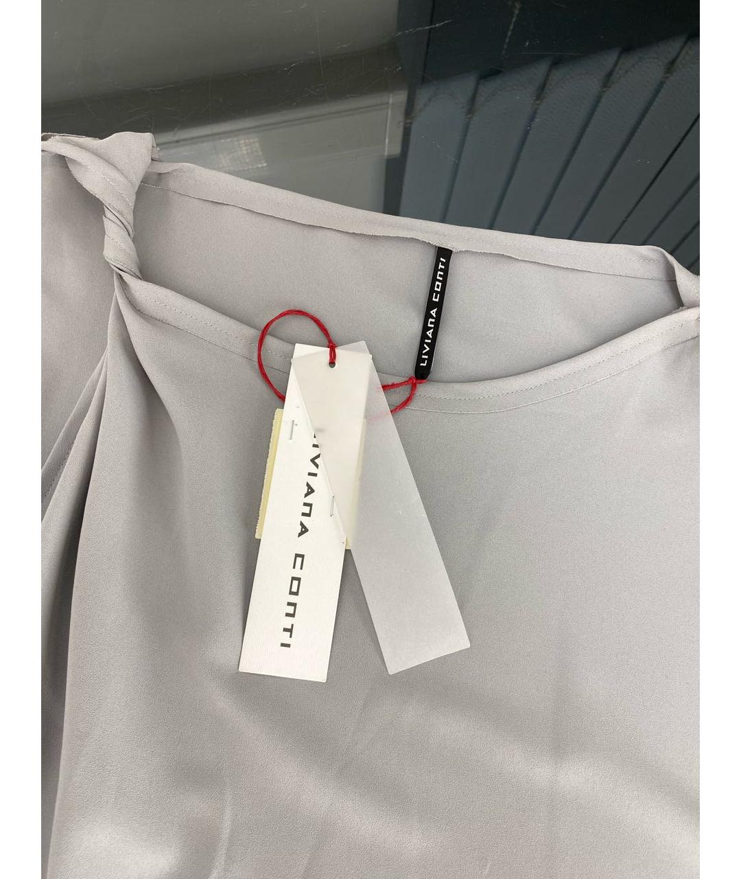 LIVIANA CONTI Серое полиэстеровое платье, фото 3