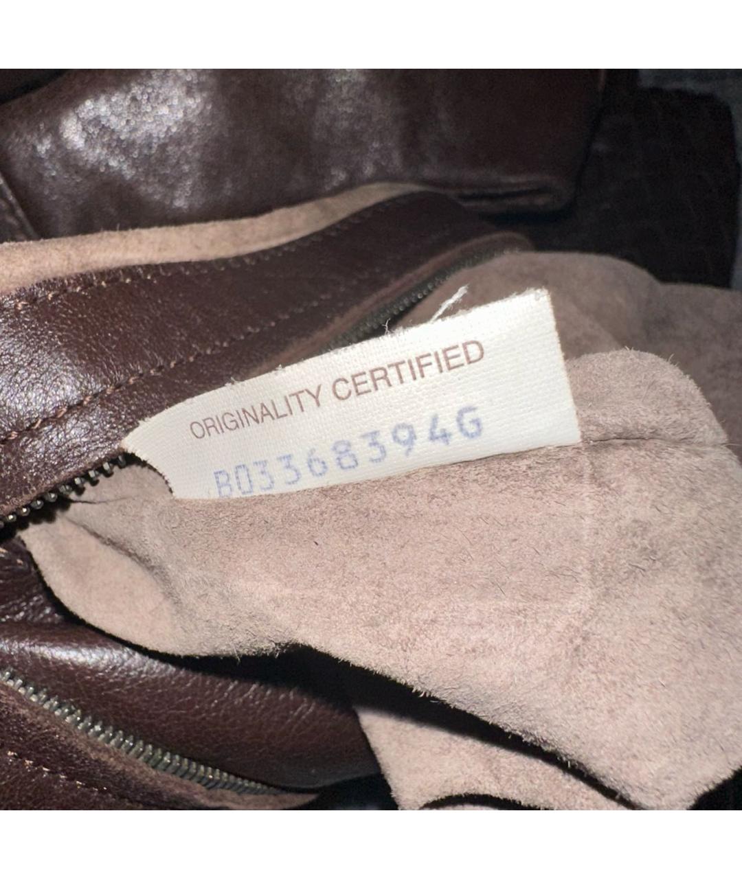 BOTTEGA VENETA Коричневая кожаная сумка с короткими ручками, фото 7