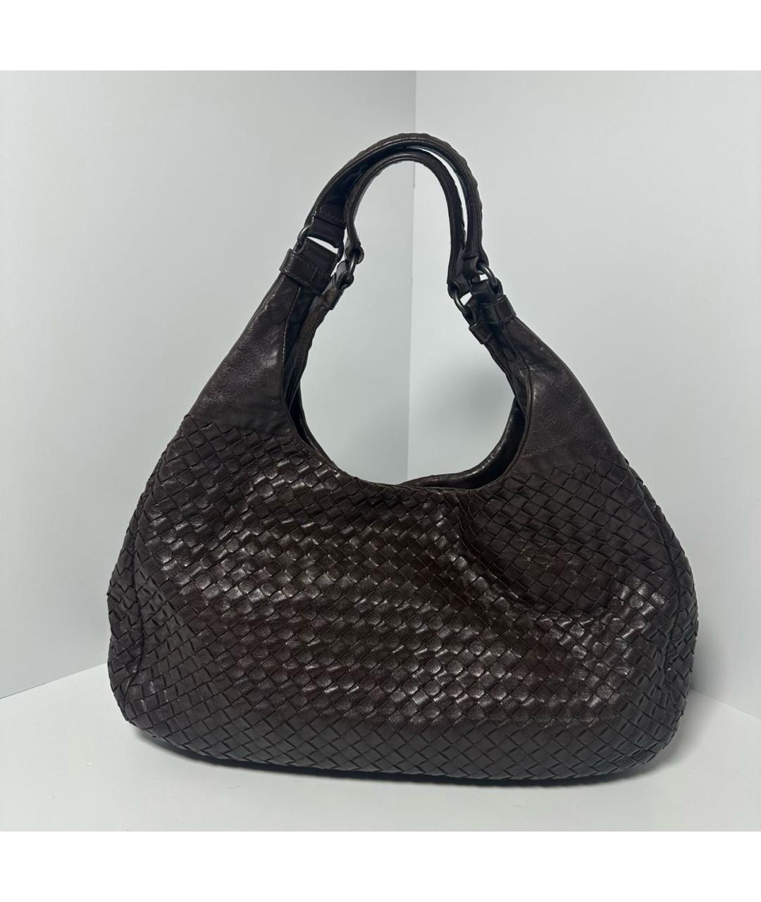 BOTTEGA VENETA Коричневая кожаная сумка с короткими ручками, фото 2