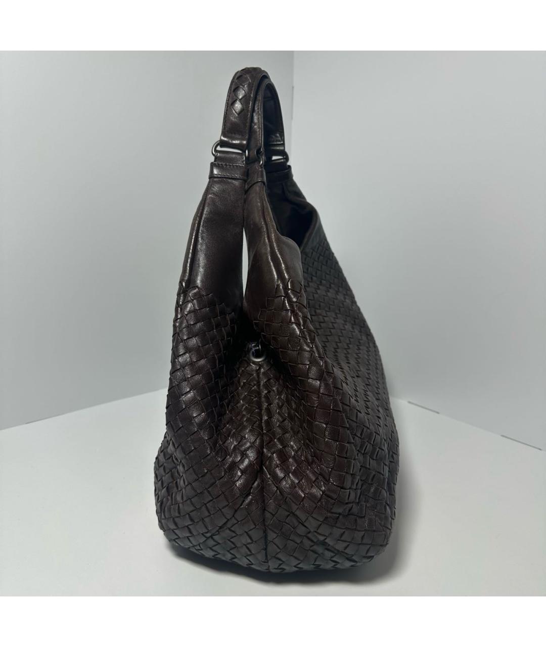 BOTTEGA VENETA Коричневая кожаная сумка с короткими ручками, фото 3