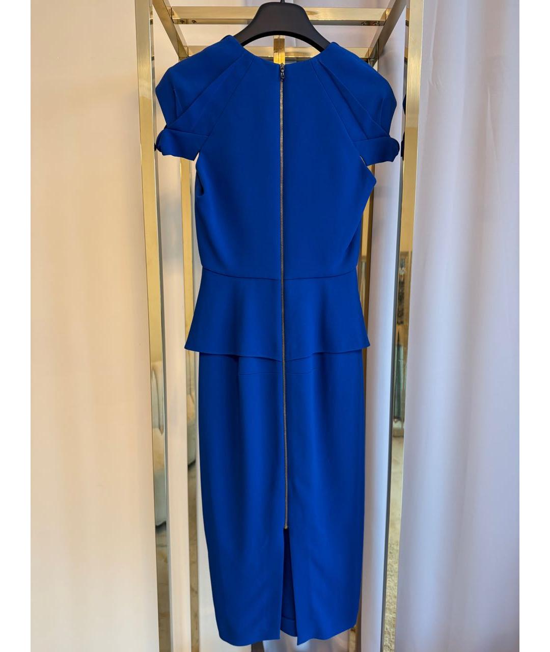 ROLAND MOURET Синее вискозное повседневное платье, фото 2