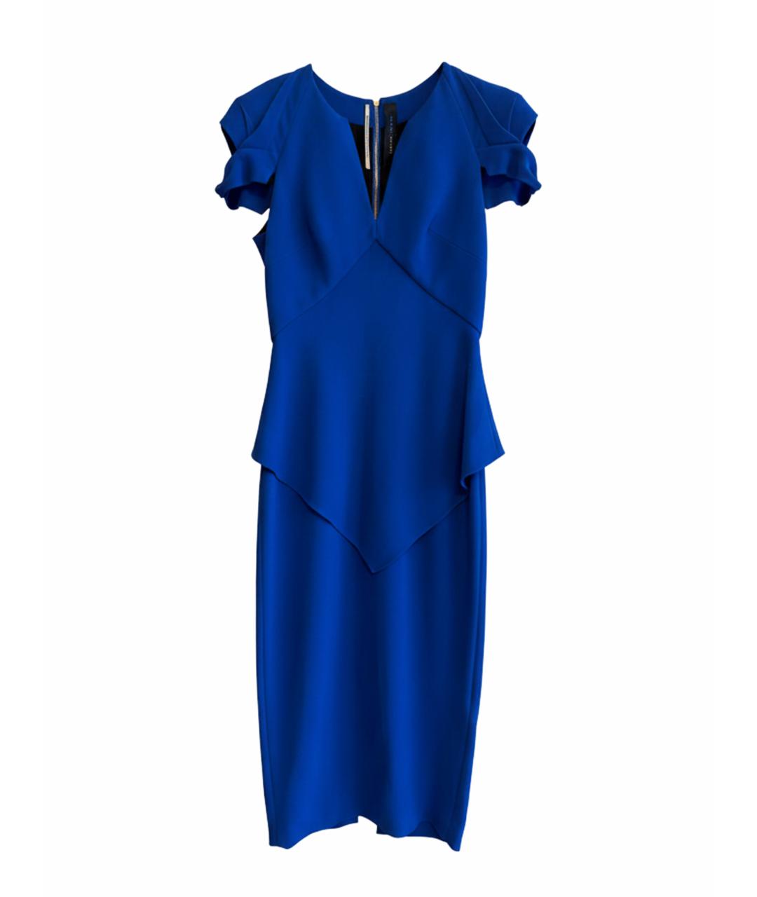 ROLAND MOURET Синее вискозное повседневное платье, фото 9
