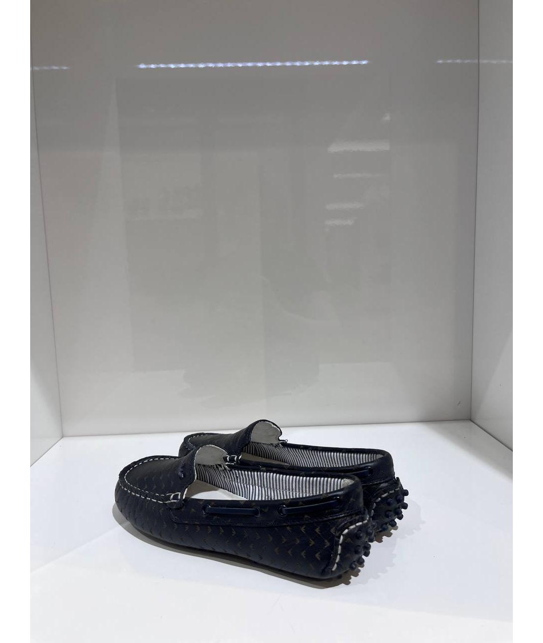 ARMANI JUNIOR Черные кожаные лоферы/мокасины, фото 3