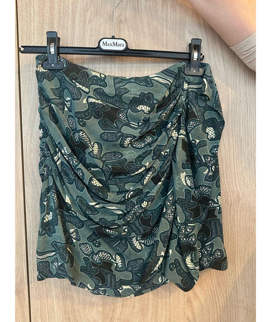 IRO Зеленая вискозная юбка мини, фото 4