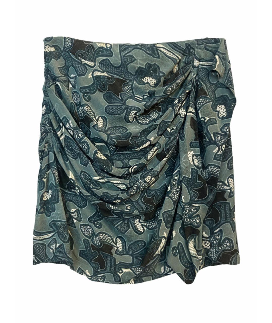 IRO Зеленая вискозная юбка мини, фото 1