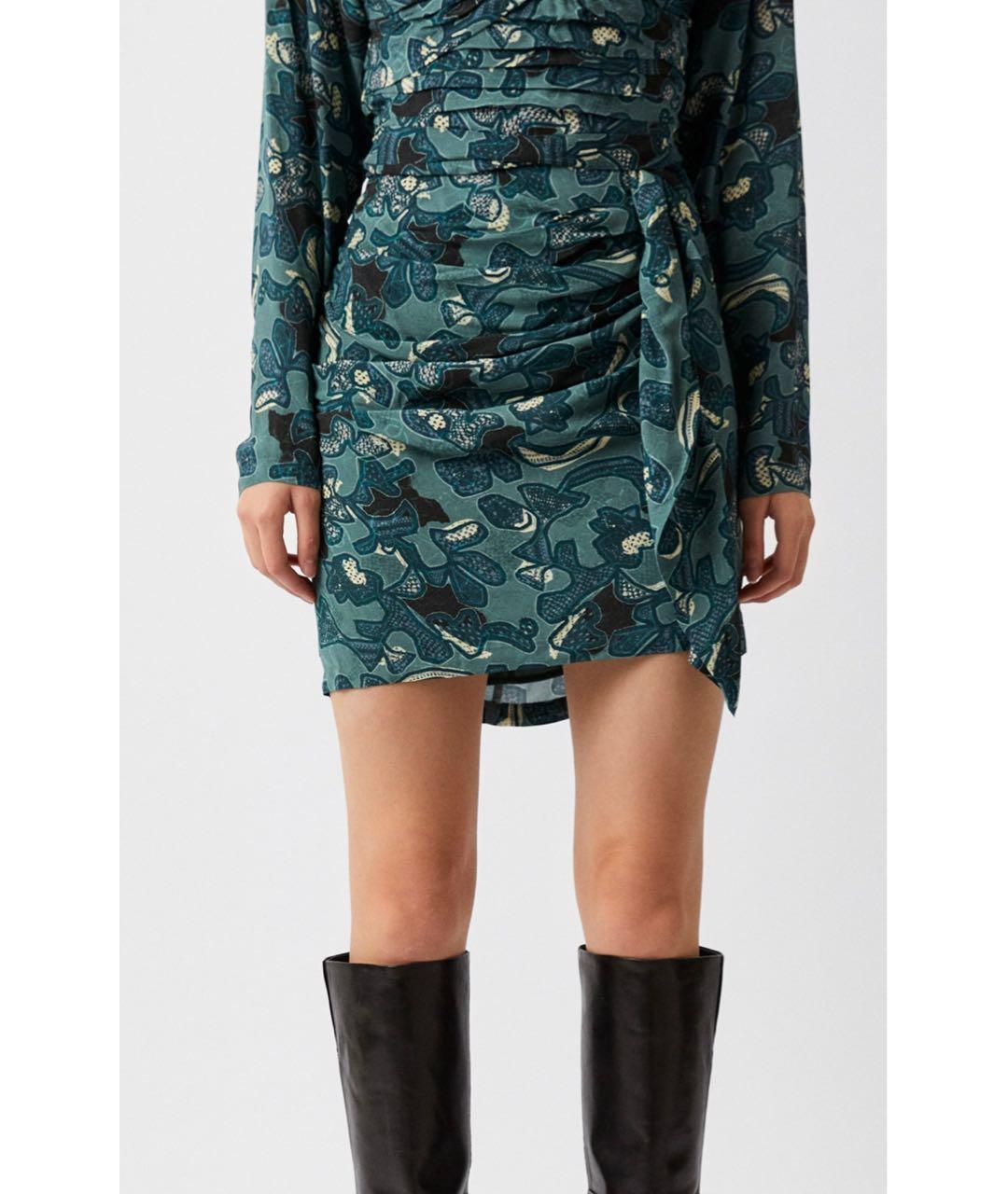 IRO Зеленая вискозная юбка мини, фото 9