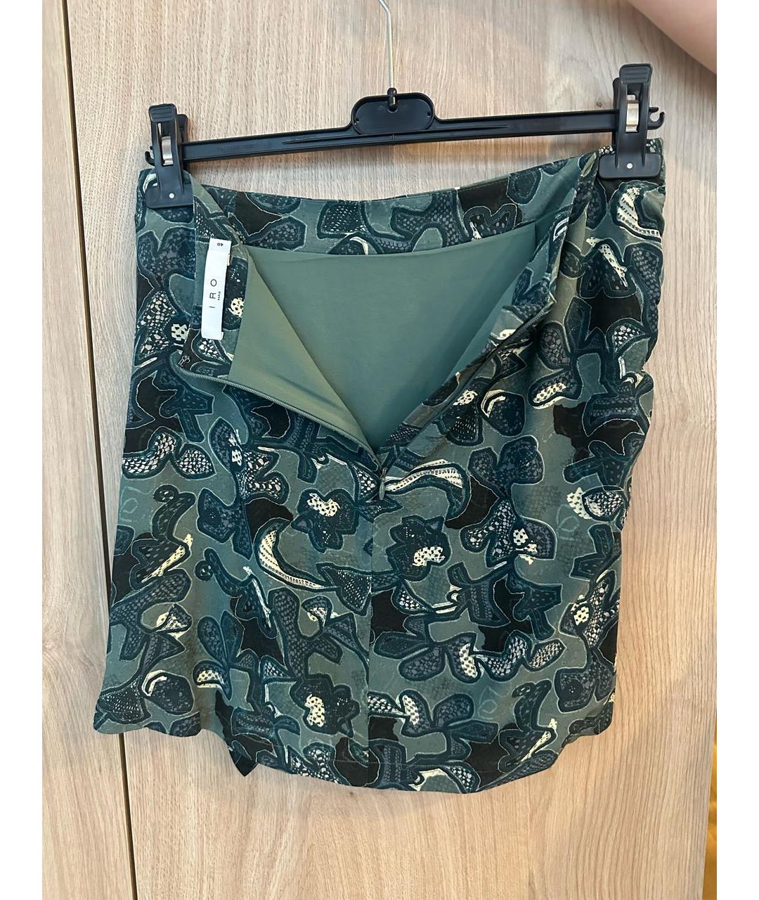IRO Зеленая вискозная юбка мини, фото 5