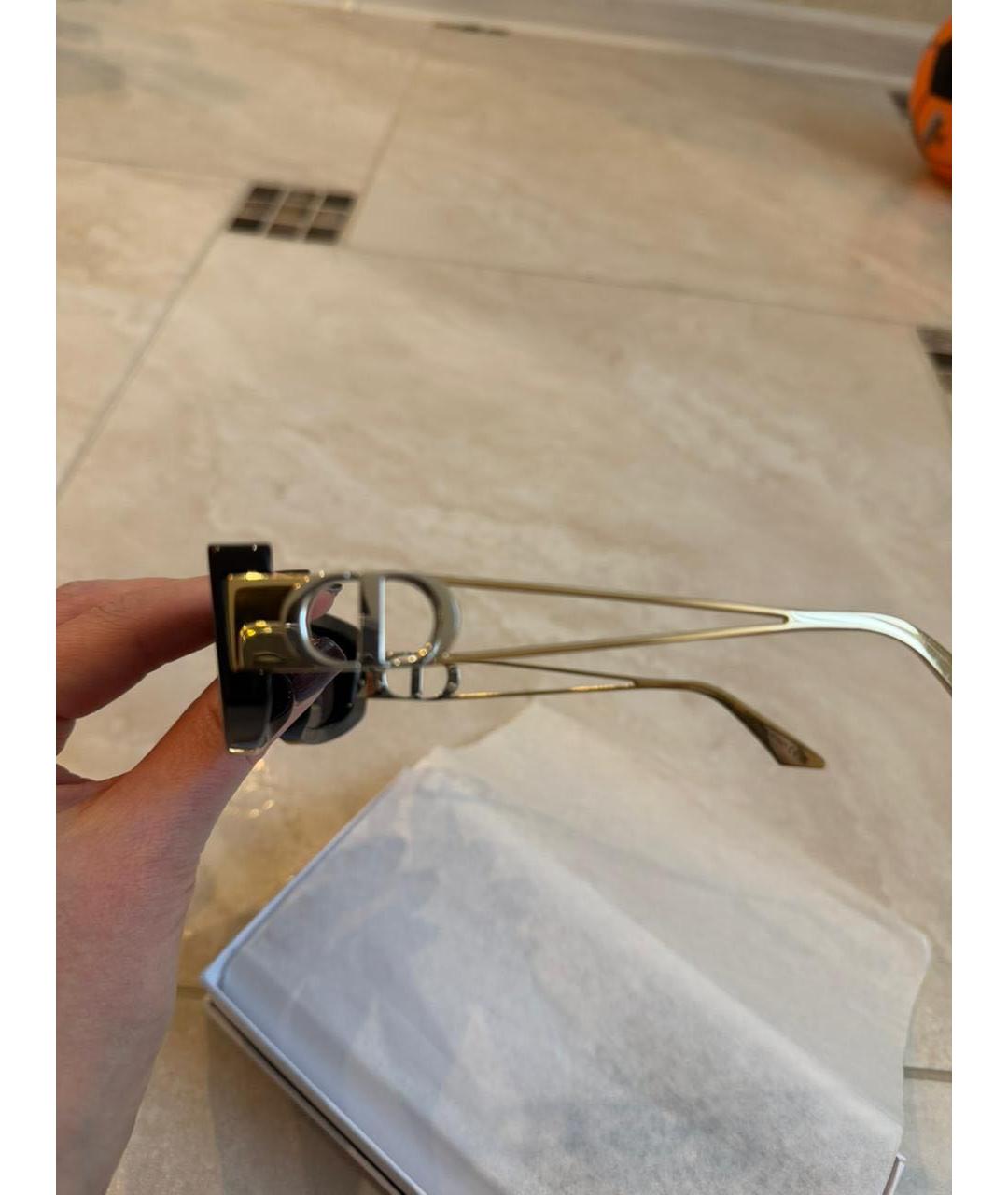 CHRISTIAN DIOR Черные металлические солнцезащитные очки, фото 3