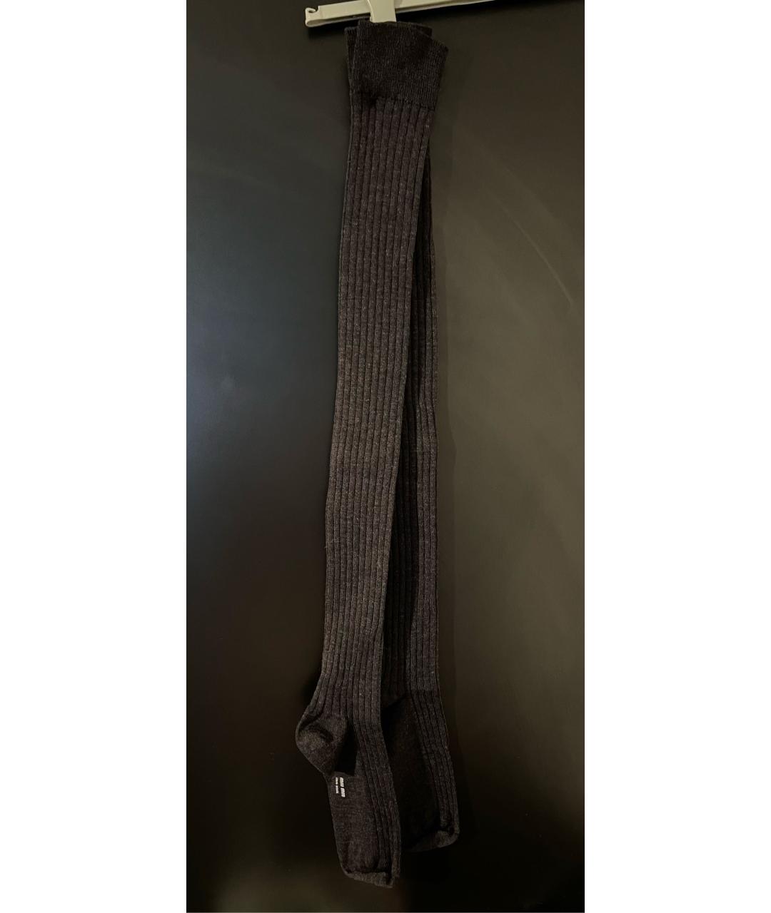 MIU MIU Антрацитовые носки, чулки и колготы, фото 5