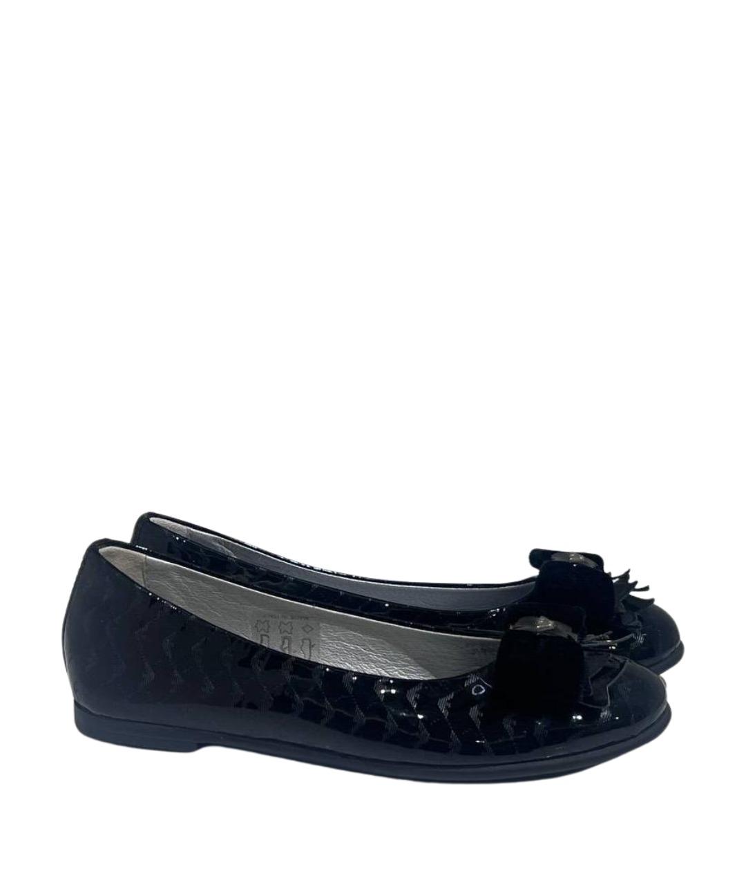 ARMANI JUNIOR Черные балетки из лакированной кожи, фото 1