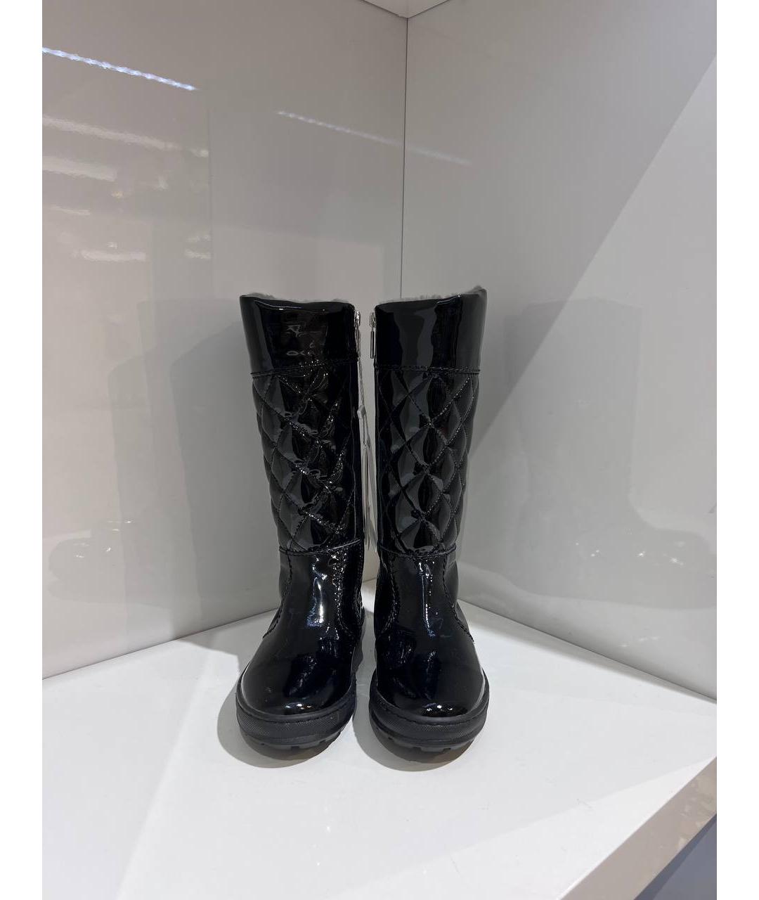 ARMANI JUNIOR Черные сапоги из лакированной кожи, фото 3