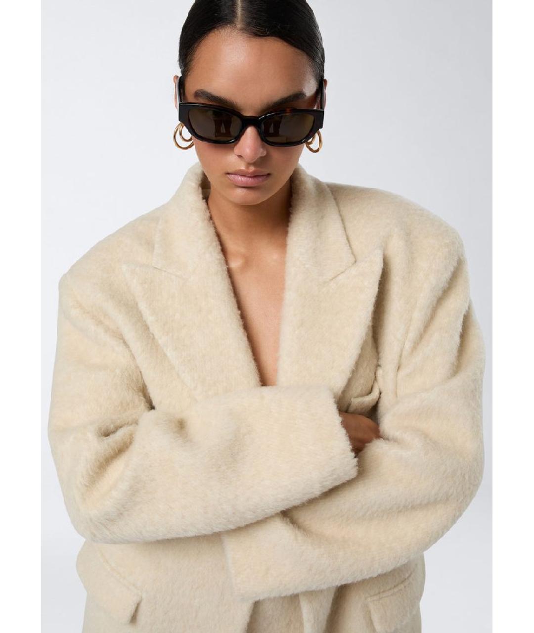 THE ANDAMANE Бежевое шерстяное пальто, фото 8