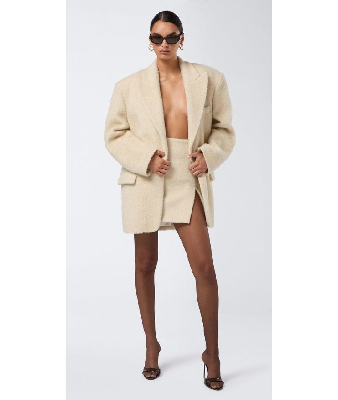 THE ANDAMANE Бежевое шерстяное пальто, фото 7