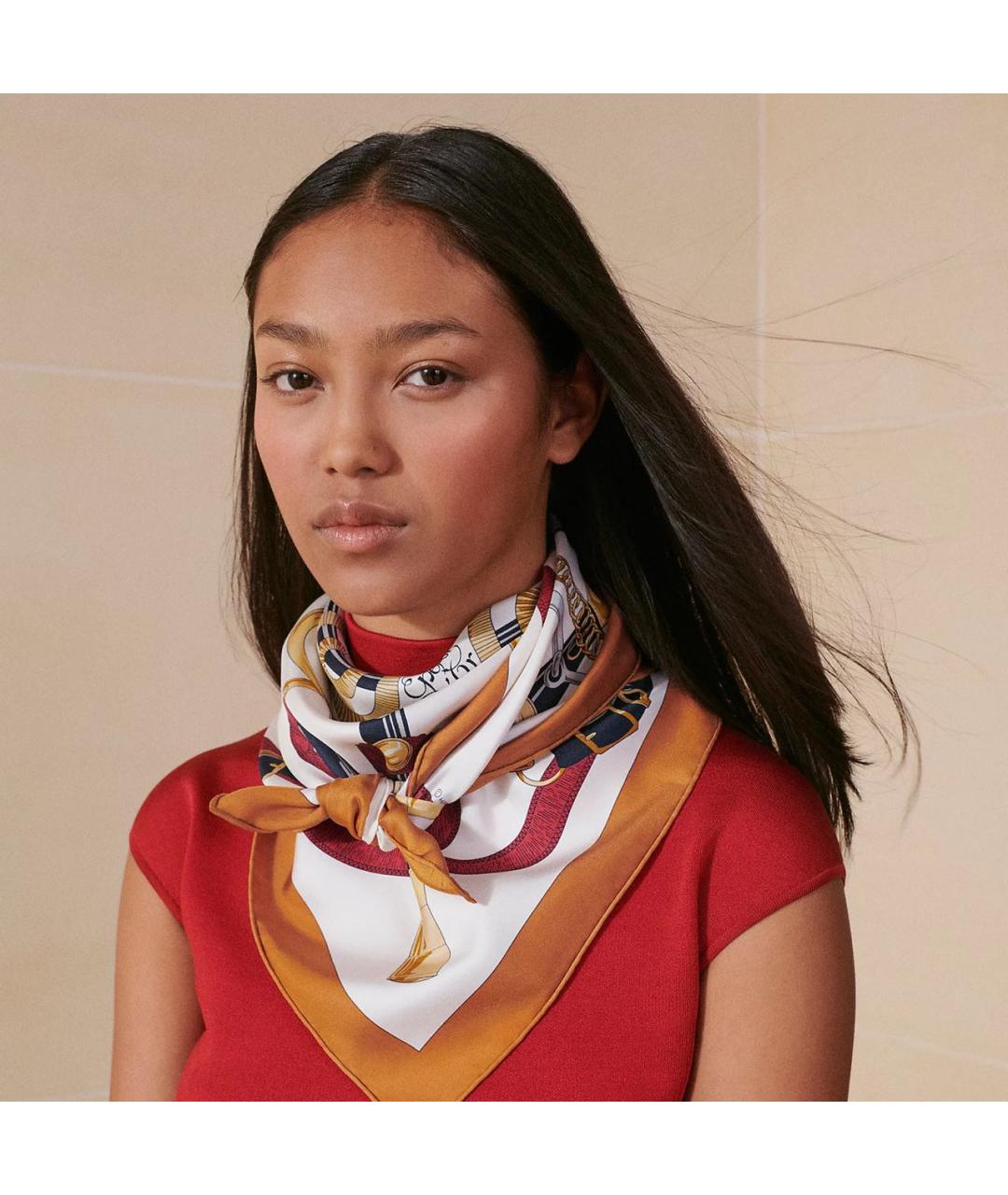 HERMES Мульти шелковый платок, фото 2