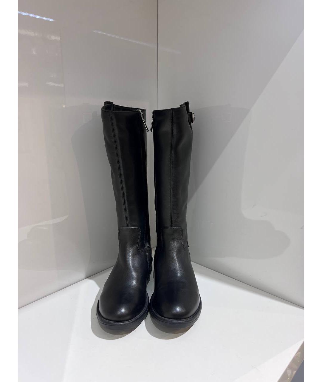 ARMANI JUNIOR Черные кожаные сапоги, фото 2