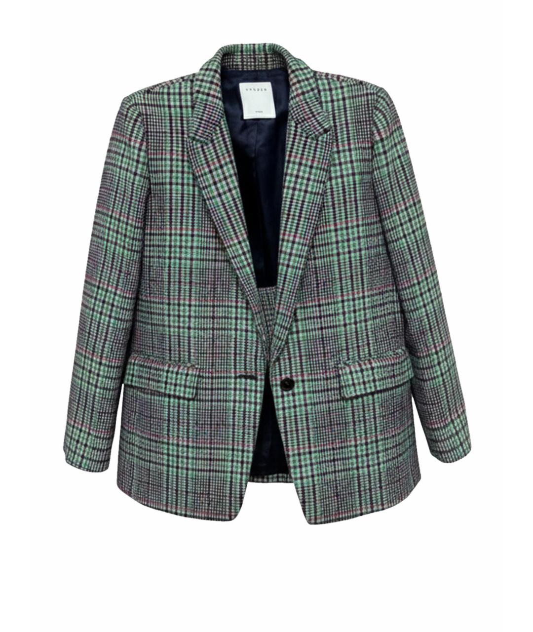 SANDRO Зеленый шерстяной костюм с юбками, фото 1