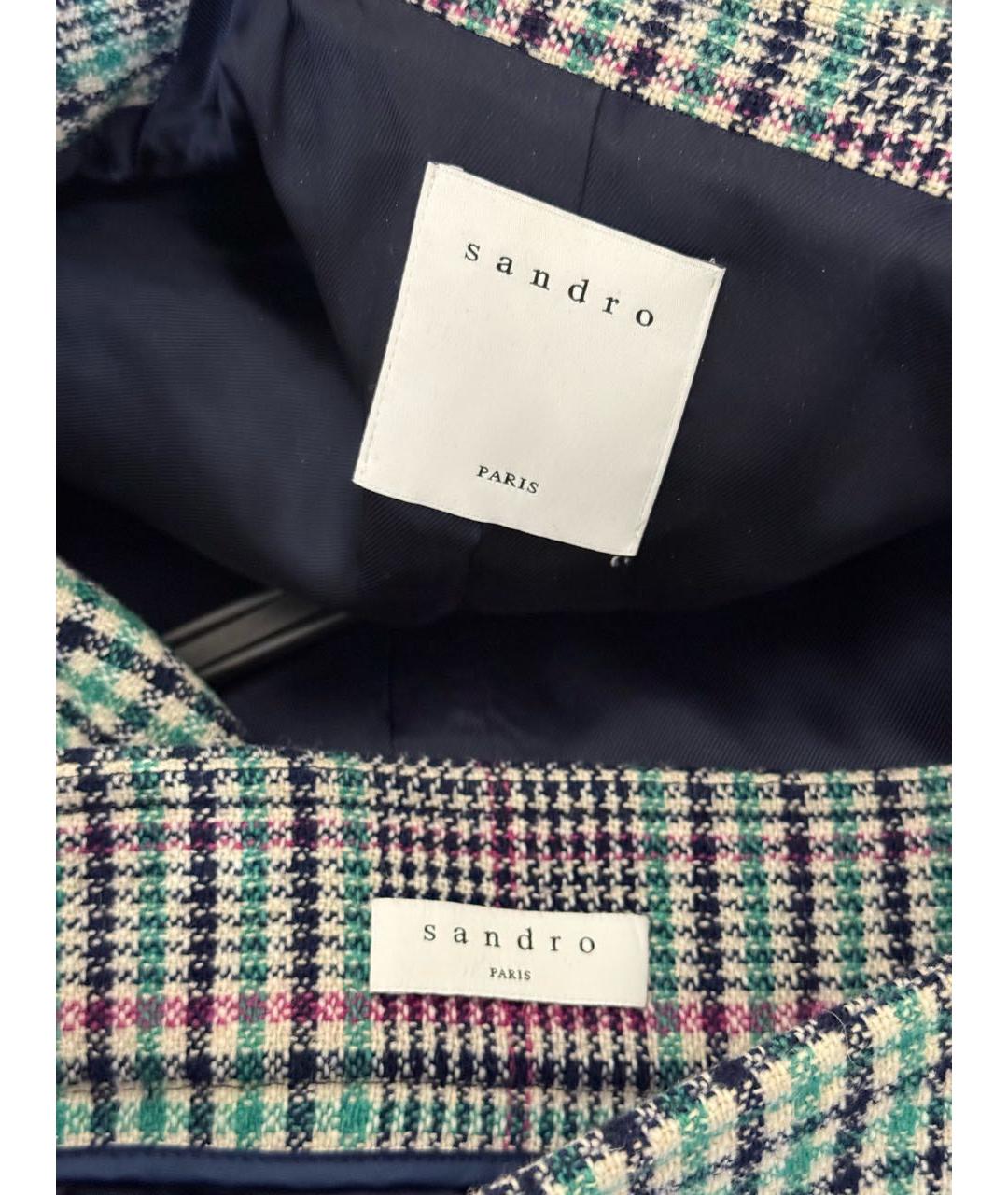 SANDRO Зеленый шерстяной костюм с юбками, фото 3