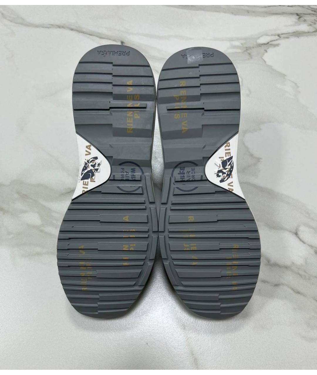 PREMIATA Черные кожаные низкие кроссовки / кеды, фото 6