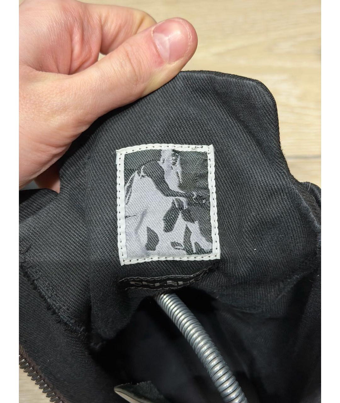 RICK OWENS Черные текстильные кроссовки, фото 5