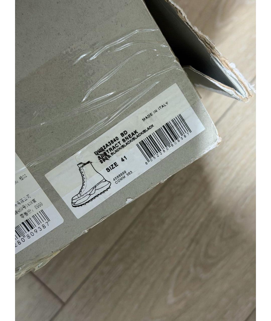 RICK OWENS Черные текстильные кроссовки, фото 7