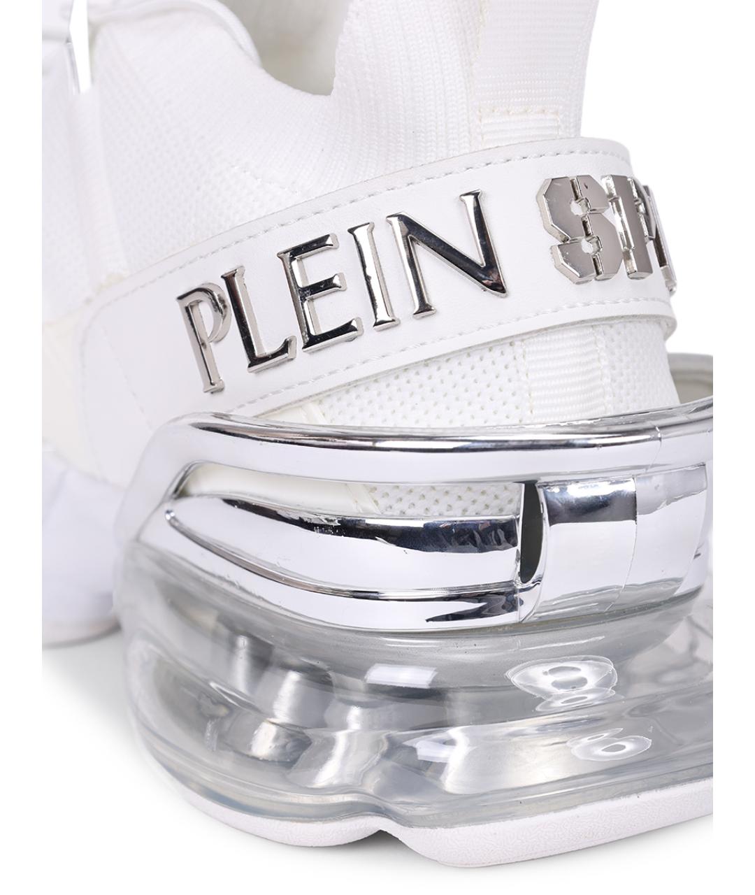 PLEIN SPORT Белые текстильные кроссовки, фото 5