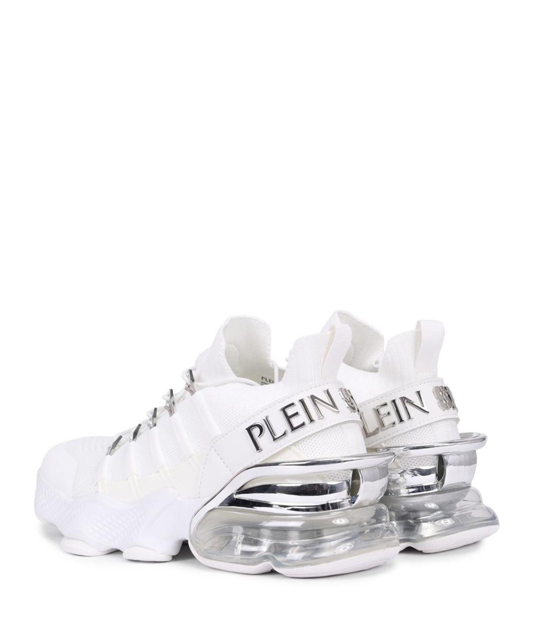PLEIN SPORT Белые текстильные кроссовки, фото 4