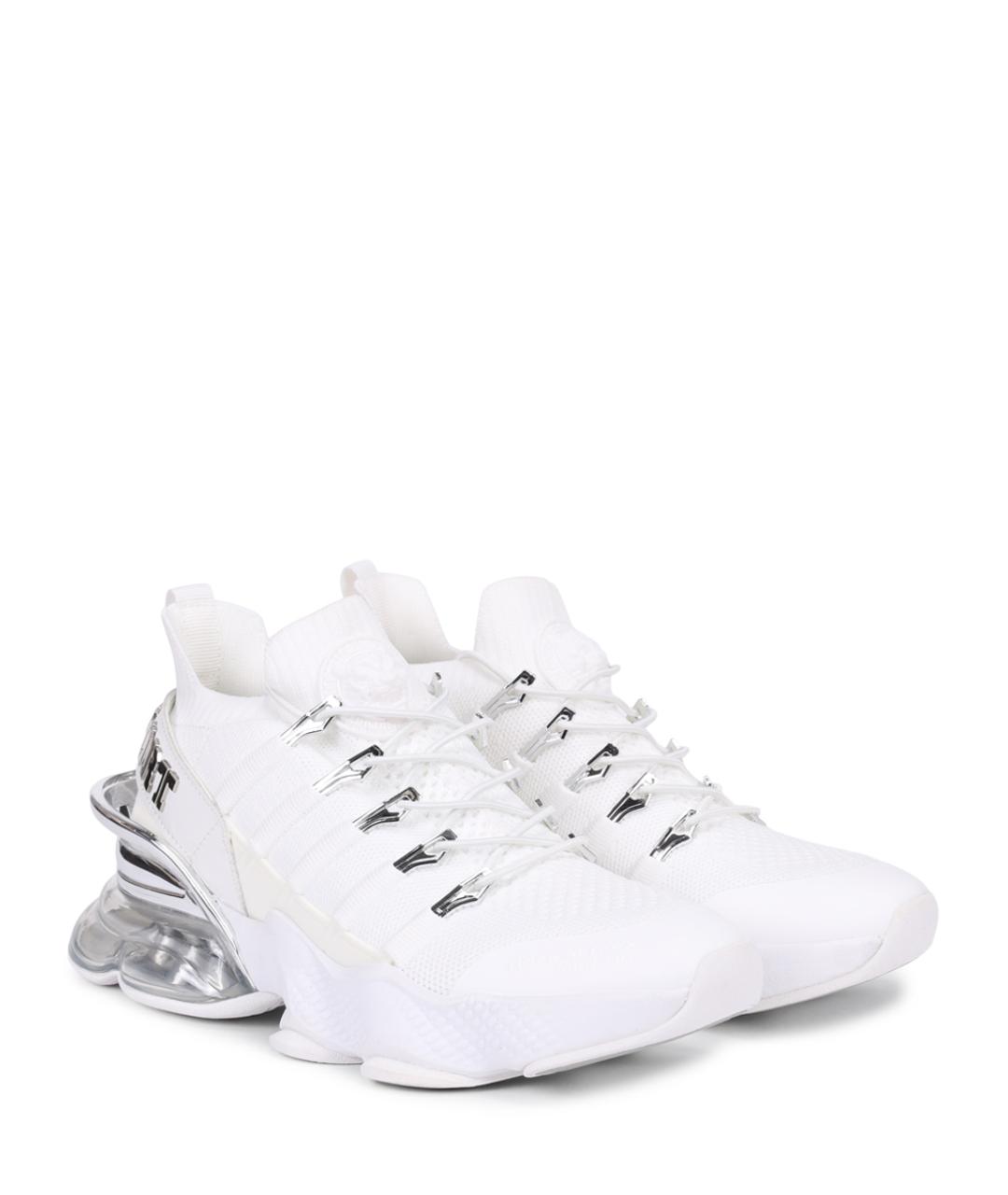 PLEIN SPORT Белые текстильные кроссовки, фото 2