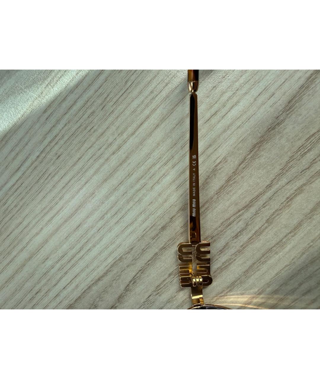 MIU MIU Коричневые металлические солнцезащитные очки, фото 4